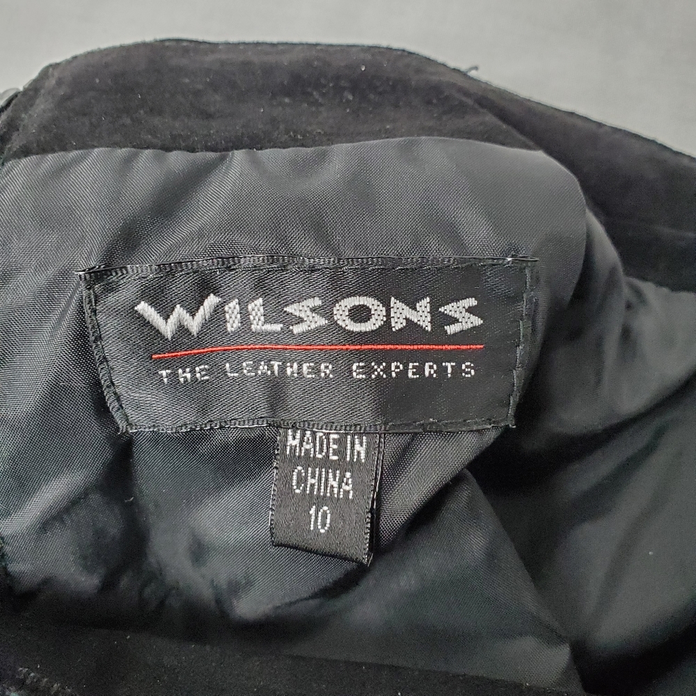 Wilson's Leather Black Suede Mini Skirt Size 10 - Picture 7 of 9
